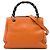 Bolsa Gucci Bamboo Shopper Small em couro de bezerro laranja