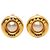 Pendientes de clip redondos de perlas falsas chapados en oro Chanel Gold Dorado
