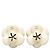 Orecchini a clip Chanel White CC Gold Plated Enamel Camellia Bianco