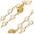 Collana Chanel White CC placcata oro e perle finte Bianco - vista 2