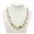 Collana Chanel White CC placcata oro e perle finte Bianco - vista 7