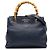 Borsa Gucci Blue Small Calfskin Bamboo Shopper Satchel Blu navy