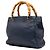 Borsa Gucci Blue Small Calfskin Bamboo Shopper Satchel Blu navy - vista 2