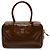 Borsa Miu Miu Beau Large in vernice Naplak marrone con logo