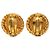 Pendientes de clip redondos Sunburst Chanel Gold CC chapados en oro Dorado - vista 2