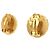 Orecchini a clip rotondi Sunburst Chanel Gold CC placcati in oro D'oro - vista 2