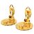 Orecchini a clip rotondi Sunburst Chanel Gold CC placcati in oro D'oro - vista 4