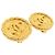 Orecchini a clip rotondi Sunburst Chanel Gold CC placcati in oro D'oro - vista 7