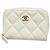 Portamonete Chanel in vitello granulato Ivory Crudo