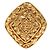 Chanel Vintage Coco Mark Diamant-Motiv Brosche Golden