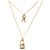 Collana Louis Vuitton LV Padlock D'oro - vista 2