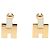 Hermès Pendientes de botón Hermes Eileen Blanco Dorado