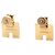 Hermès Pendientes de botón Hermes Eileen Blanco Dorado - vista 3