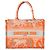 Borsa a mano Christian Dior Book Tote Medium in tela Bianco Arancione