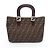 Bolso Tote Fendi Zucca Marrón y Negro de Cuero y Lona Castaño