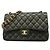 Borsa a tracolla Chanel in pelle d'agnello nera Nero