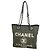 Chanel Deauville Canvas Chain Tote Bag Braun Schwarz