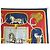 Hermès PAÑUELO HERMES GRAND APPARAT J. EUDEL CUADRADO 90 CM DE SEDA AZUL - vista 3