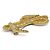 BROCHE VINTAGE KARL LAGERFELD INICIAIS MONOGRAMA KL BANHADO A OURO E STRASS - vista 2