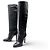 Autre Marque NEUF BOTTES A TALONS SAINT LAURENT DIANE 743797 36 CUIR NOIR + BOITE BOOTS