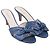 Bow Décolleté kitten heel Prada con fiocco in pelle blu - vista 3