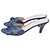 Bow Décolleté kitten heel Prada con fiocco in pelle blu - vista 4