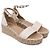 Sandali wedge espadrilles Rockstud Valentino Garavani in pelle bianca Bianco Crudo - vista 3