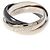 Cartier Trinity 750 Weißgold Keramik Ring Größe 12 Silber Metallisch