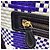 Céline Bolsa Celine Mini Luggage Plaid em couro azul e branco Multicor - vista 13