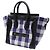 Céline Bolsa Celine Mini Luggage Plaid em couro azul e branco Multicor - vista 2