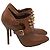 Stivaletti borchiati Gucci Charlotte in pelle marrone Rosso