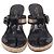 Sandali T-Strap Burberry Nova Check in pelle verniciata nera