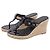 Sandali T-Strap Burberry Nova Check in pelle verniciata nera - vista 4
