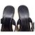 Sandali T-Strap Burberry Nova Check in pelle verniciata nera - vista 8