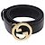 Cinturón Gucci Blondie Interlocking-G en cuero de becerro negro