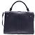 mala Proenza Schouler com pega e fivela em pele azul marinho - vista 4