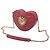Bolsa de couro em forma de coração Dolce & Gabbana Devotion em couro vermelho Bordeaux - vista 2