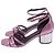 Salvatore Ferragamo Sandali Ferragamo con tacco a specchio in pelle rosa - vista 4