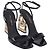 Dolce & Gabbana DG Heel Ankle Strap Sandals in Black Leather - view 3