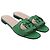 Sandali slide Gucci Interlocking G Cut-out in pelle verde - vista 2