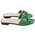 Sandali slide Gucci Interlocking G Cut-out in pelle verde - vista 3