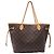 Louis Vuitton Neverfull MM Monogram Tote Bag aus braunem beschichtetem Canvas Rot Bordeaux