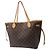 Louis Vuitton Neverfull MM Monogram Tote Bag aus braunem beschichtetem Canvas Rot Bordeaux - Ansicht 2