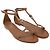 Sandali T-strap Gucci con dettagli in bambù in pelle marrone - vista 3