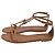 Sandali T-strap Gucci con dettagli in bambù in pelle marrone - vista 4