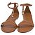 Sandali T-strap Gucci con dettagli in bambù in pelle marrone - vista 9