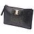 Clutch Salvatore Ferragamo in pelle nera traforata con fiocco Nero - vista 2