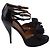 Sandali con tacco platform Lanvin Bow in pelle verniciata nera Nero