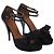 Sandali con tacco platform Lanvin Bow in pelle verniciata nera Nero - vista 3