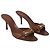 Mules con tacco Gucci Horsebit in pelle marrone - vista 3